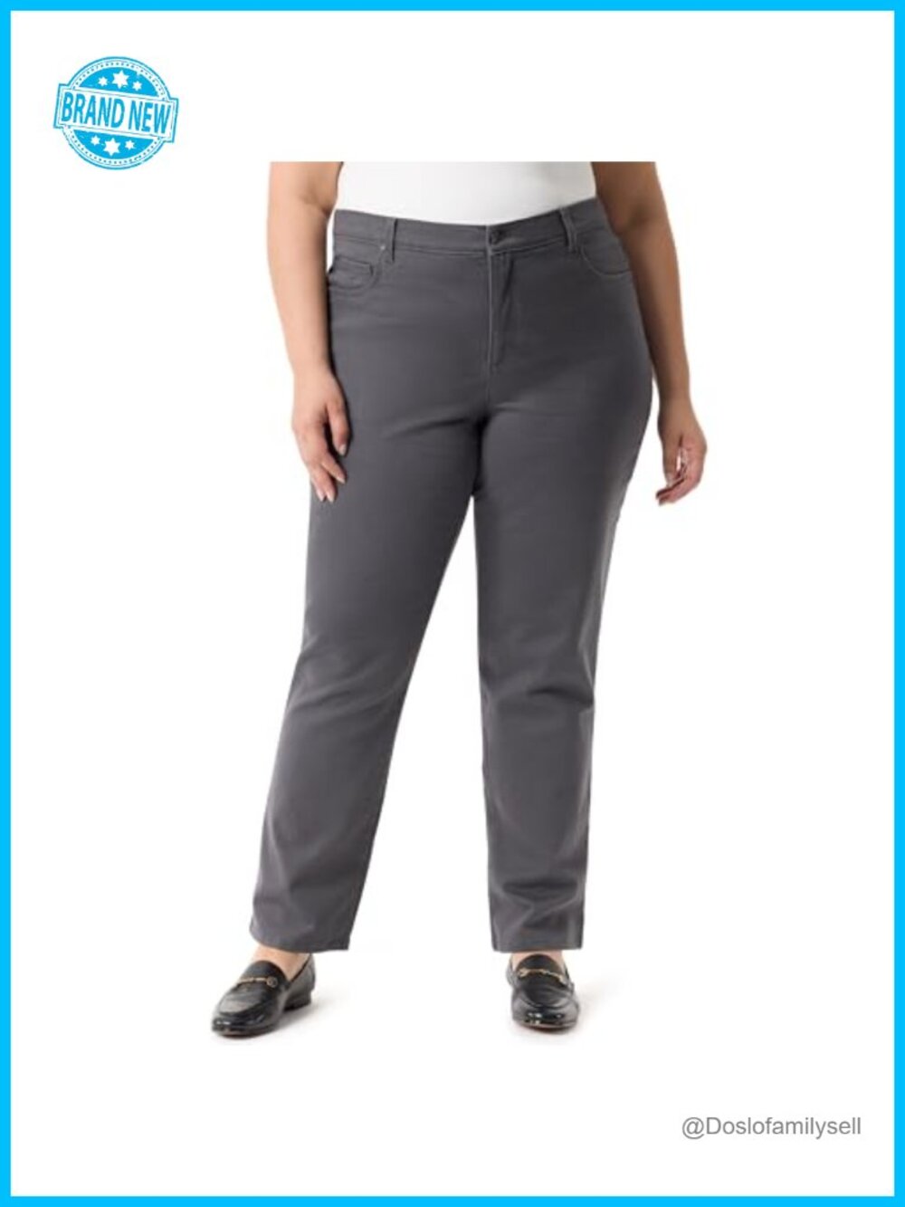 High Rise Tapered Jeans Plus Size Classic Fit Denim Pants